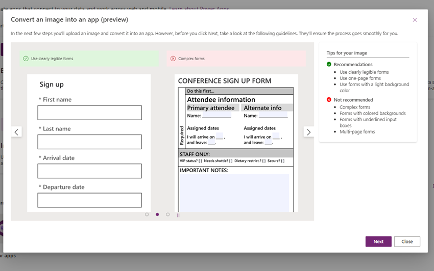 How to Create a canvas app from an image